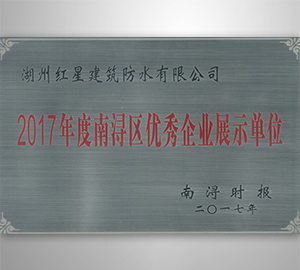 2017年度南潯區優(yōu)秀企業(yè)展示單位